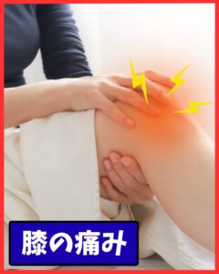 ウォーキング中に膝に違和感を感じて立ち止まる女性。運動好きの人に多い膝の痛みを表現。