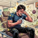 花粉症で悩む男性、接骨院で水素吸入で症状改善