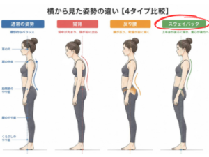 猫背・巻き肩・反り腰で悩む女性